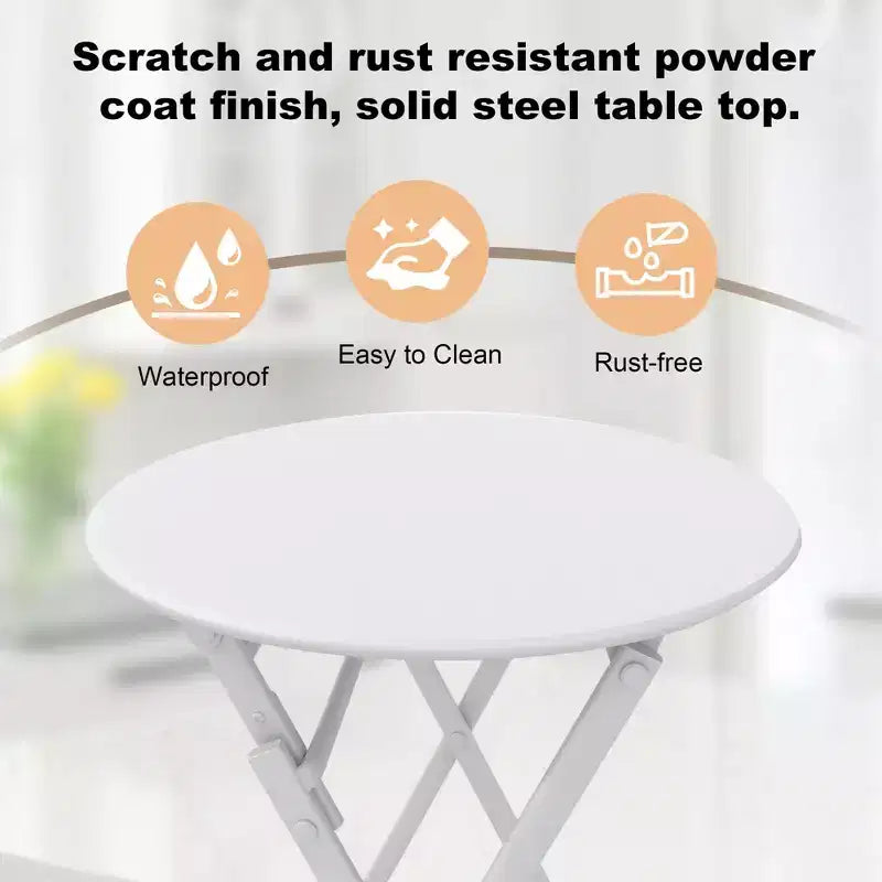 Ensemble de bistro pliant COZONY 3 pièces avec 2 chaises et table, mobilier d'extérieur en acier pour balcon, jardin, terrasse