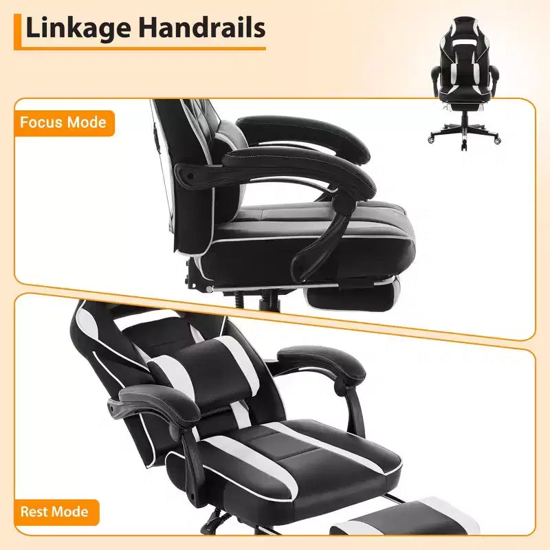 Chaise de bureau rose fleur de cerisier avec repose-pieds, chaise d'ordinateur ergonomique avec support lombaire et appui-tête, base pivotante à 360° et chaises de direction réglables en hauteur