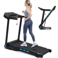 NAYSAYE Tapis roulant pliable 3.5HP système hydraulique avec inclinaison pour la course et la marche à domicile, Noir, 48.23*19.69*41.14