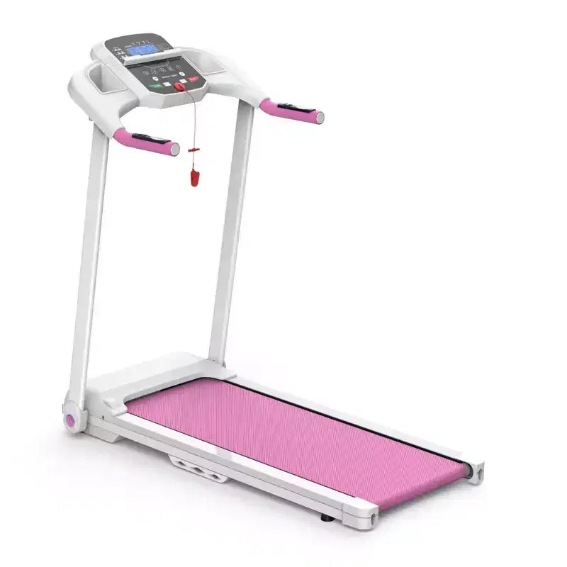 NAYSAYE Tapis roulant pliable 2.5HP machine de course et de marche pour la maison avec bande spacieuse pour l'exercice, Blanc et Rose, 47.64*24.8*45.67