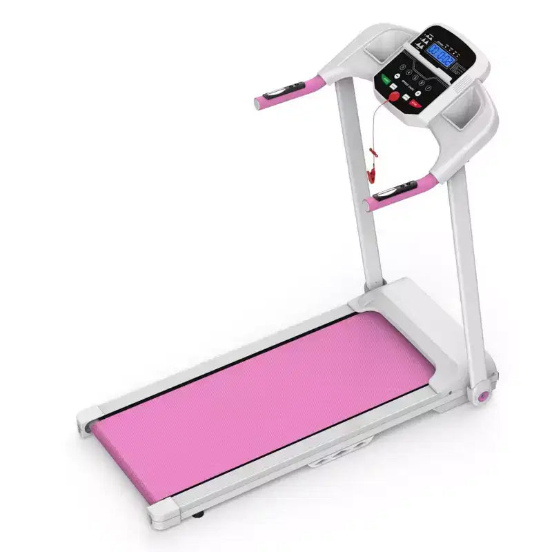 NAYSAYE Tapis roulant pliable 2.5HP machine de course et de marche pour la maison avec bande spacieuse pour l'exercice, Blanc et Rose, 47.64*24.8*45.67