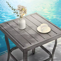 HAPPATIO Ensemble bistro d'extérieur en aluminium, 3 pièces, chaises de terrasse pivotantes avec coussins et table d'appoint, ensemble de mobilier de terrasse pour arrière-cour, porche (Gris)