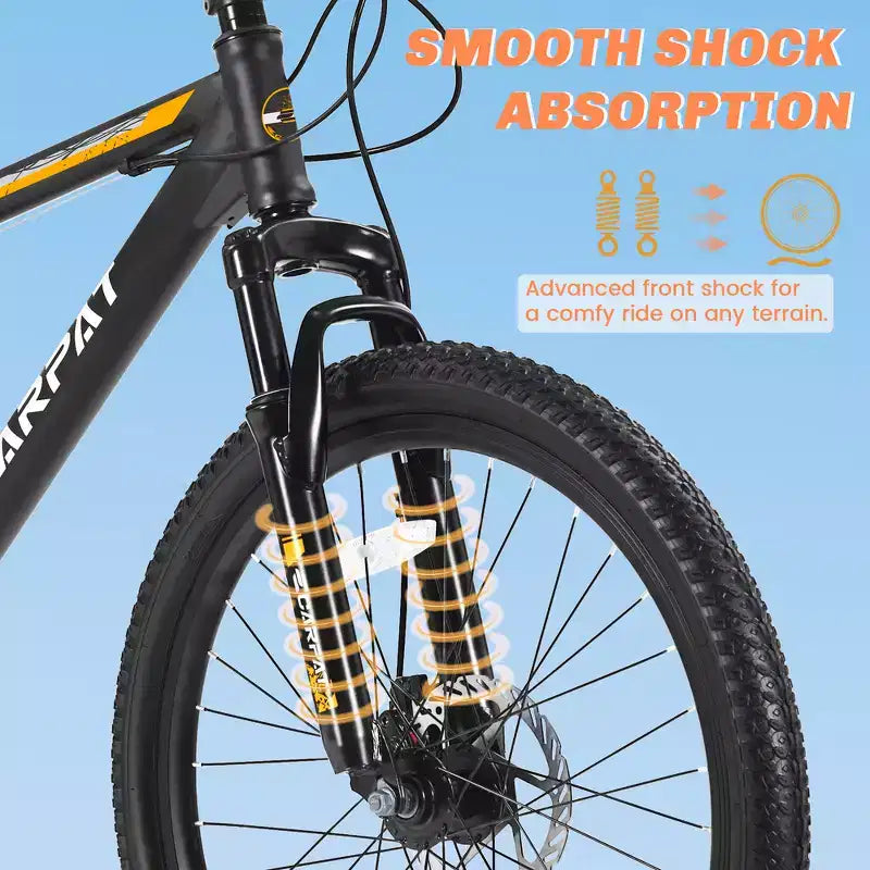 VTT Zeus & Ruta 26 avec 21 vitesses, double suspension, cadre en acier à haute teneur en carbone, pour adultes et adolescents