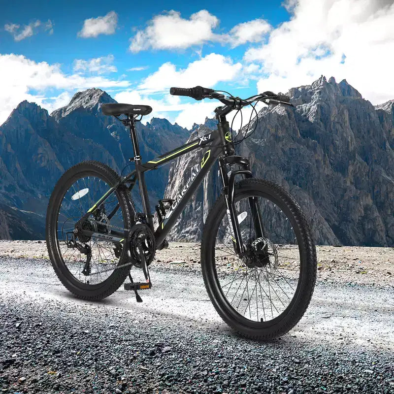 VTT Zeus & Ruta 24 avec 21 vitesses, double frein à disque, cadre en acier durable pour garçons et filles