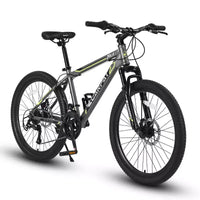 Zeus & Ruta 24 Mountain Bike with 21-Speed Gears, Dual Disc Brakes, Durable Steel Frame Bicycle for Boys and Girls