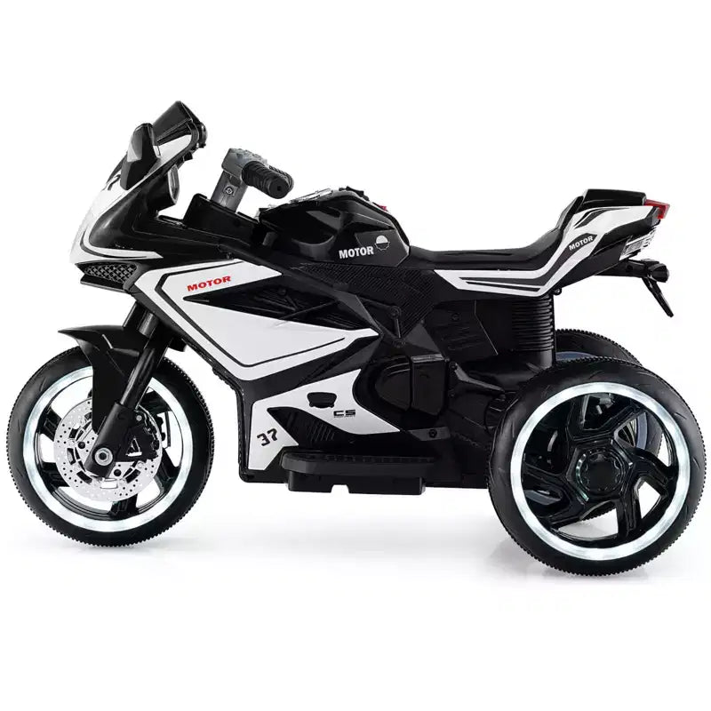 Costway Moto pour Enfants 6V, Moto Électrique avec Phares LED, Marine/Rose/Rouge/Noir