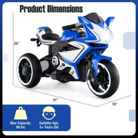 Costway Moto pour Enfants 6V, Moto Électrique avec Phares LED, Marine/Rose/Rouge/Noir