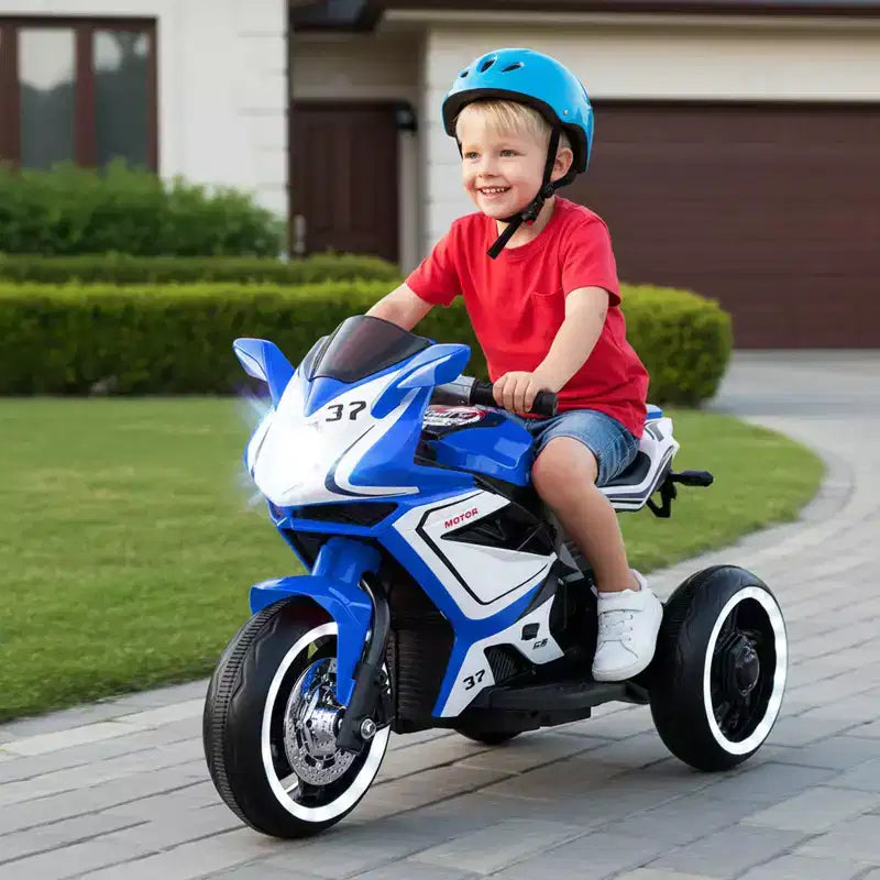 Costway Moto pour Enfants 6V, Moto Électrique avec Phares LED, Marine/Rose/Rouge/Noir