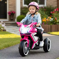 Costway Moto pour Enfants 6V, Moto Électrique avec Phares LED, Marine/Rose/Rouge/Noir