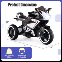 Costway Moto pour Enfants 6V, Moto Électrique avec Phares LED, Marine/Rose/Rouge/Noir