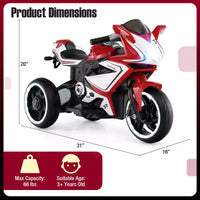 Costway Moto pour Enfants 6V, Moto Électrique avec Phares LED, Marine/Rose/Rouge/Noir