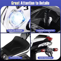 Costway Moto pour Enfants 6V, Moto Électrique avec Phares LED, Marine/Rose/Rouge/Noir