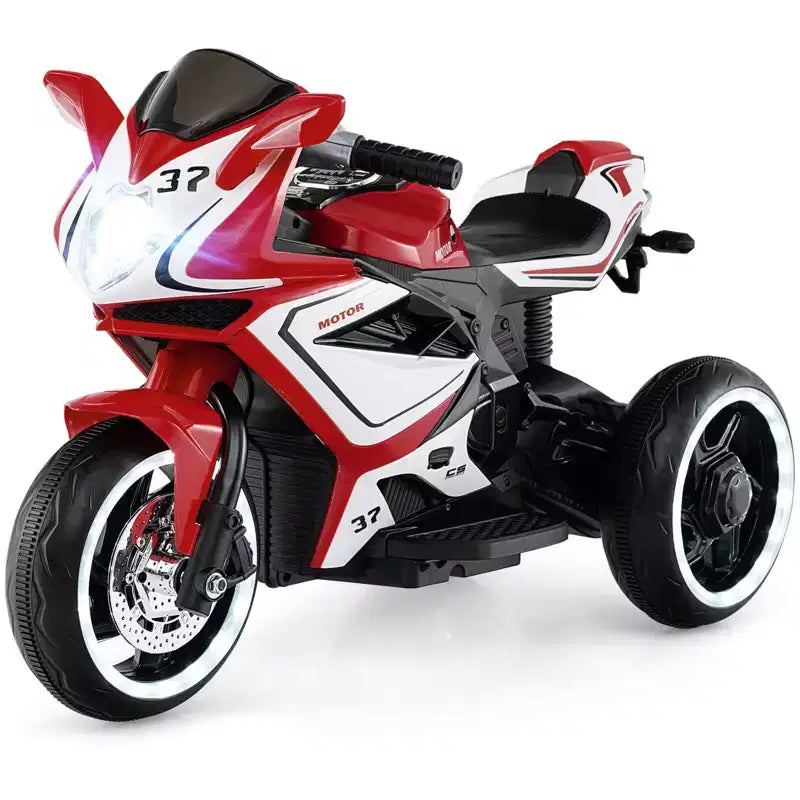 Costway Moto pour Enfants 6V, Moto Électrique avec Phares LED, Marine/Rose/Rouge/Noir