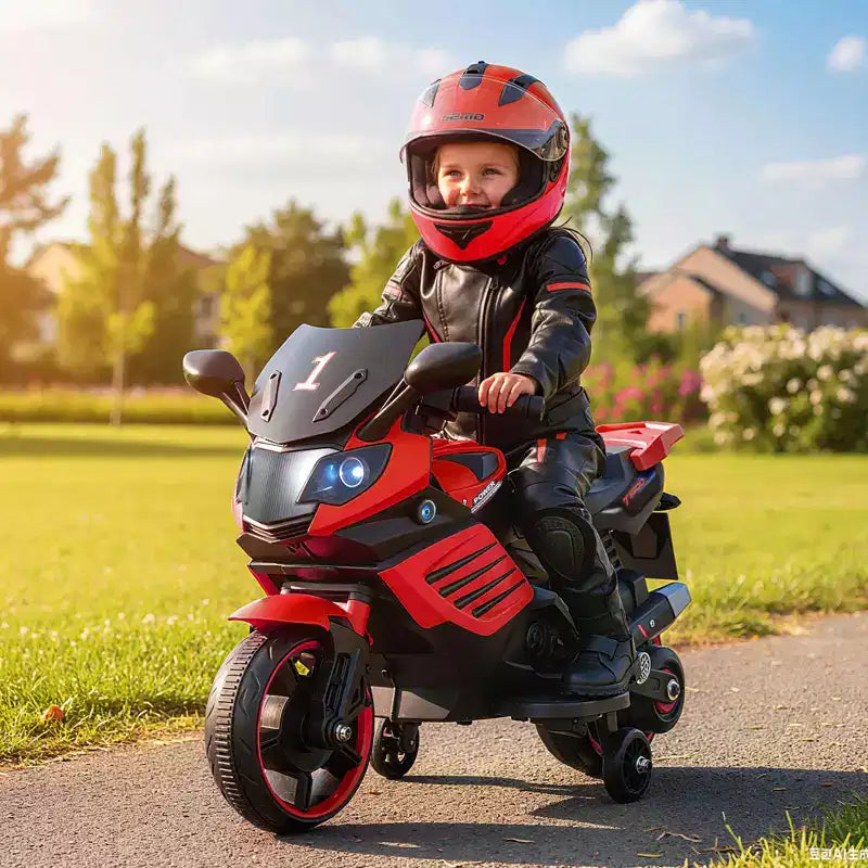 Moto électrique 6V pour enfants Costway avec musique, klaxon, roues d'entraînement détachables et phares LED Rose/Rouge/Bleu marine/Blanc