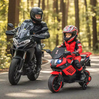 Moto électrique 6V pour enfants Costway avec musique, klaxon, roues d'entraînement détachables et phares LED Rose/Rouge/Bleu marine/Blanc