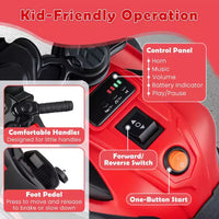 Moto électrique 6V pour enfants Costway avec musique, klaxon, roues d'entraînement détachables et phares LED Rose/Rouge/Bleu marine/Blanc