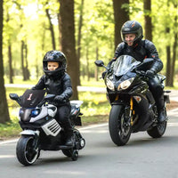 Moto électrique 6V pour enfants Costway avec musique, klaxon, roues d'entraînement détachables et phares LED Rose/Rouge/Bleu marine/Blanc