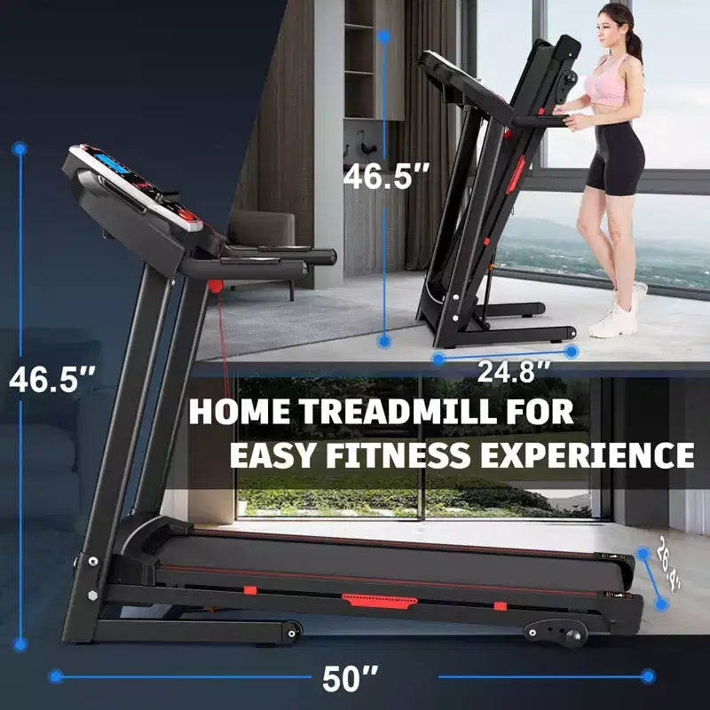 Tapis roulant pliable FYC 3,5 CV d'une capacité de 150 kg avec inclinaison, tapis roulant électrique portable pour la maison