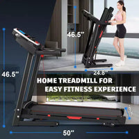 Tapis roulant pliable FYC 3,5 CV d'une capacité de 150 kg avec inclinaison, tapis roulant électrique portable pour la maison