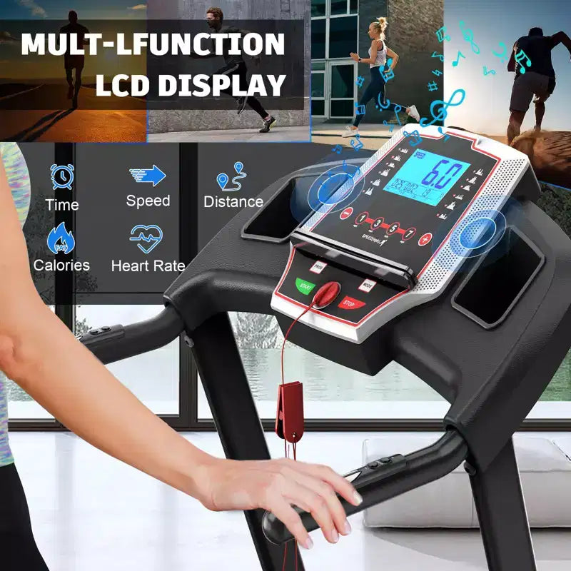 Tapis roulant pliable FYC 3,5 CV d'une capacité de 150 kg avec inclinaison, tapis roulant électrique portable pour la maison