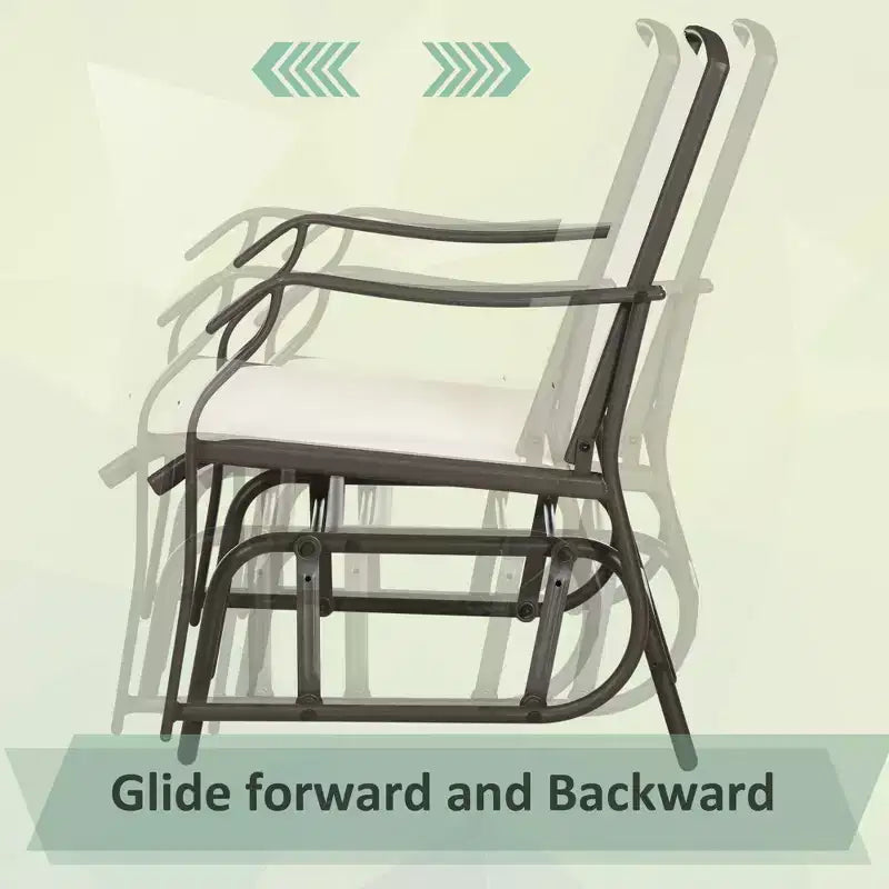 Ensemble de bistro 3 pièces avec fauteuils à bascule d'extérieur et table basse, 2 chaises à bascule de patio avec tissu respirant, plateau en verre