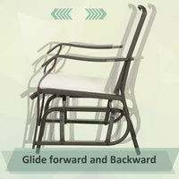 Ensemble de bistro 3 pièces avec fauteuils à bascule d'extérieur et table basse, 2 chaises à bascule de patio avec tissu respirant, plateau en verre