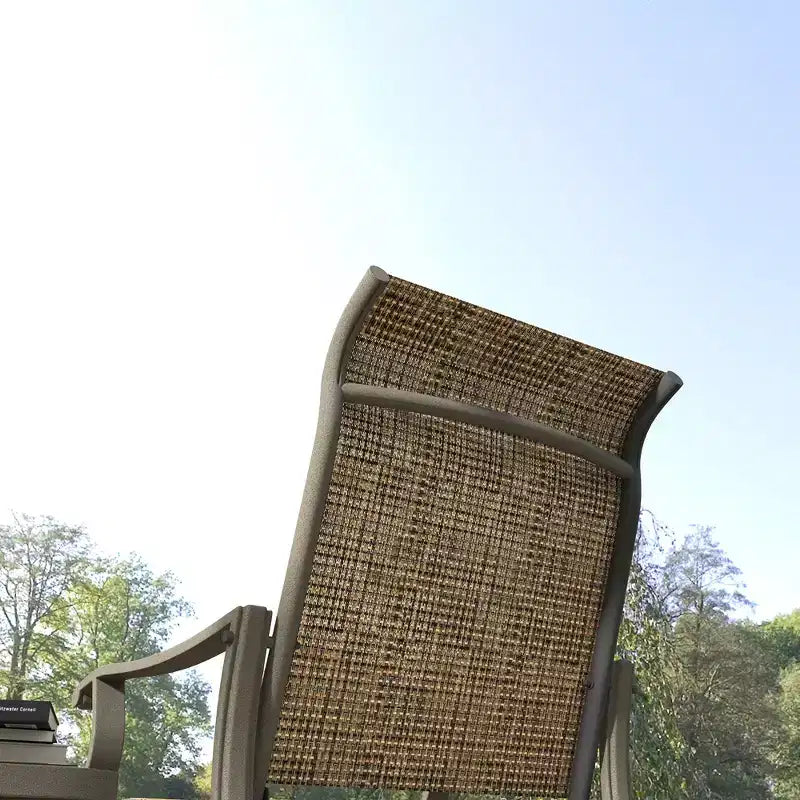 Ensemble de bistrot 3 pièces avec cadres en acier, table à plateau en verre trempé pour patio, jardin, pelouse