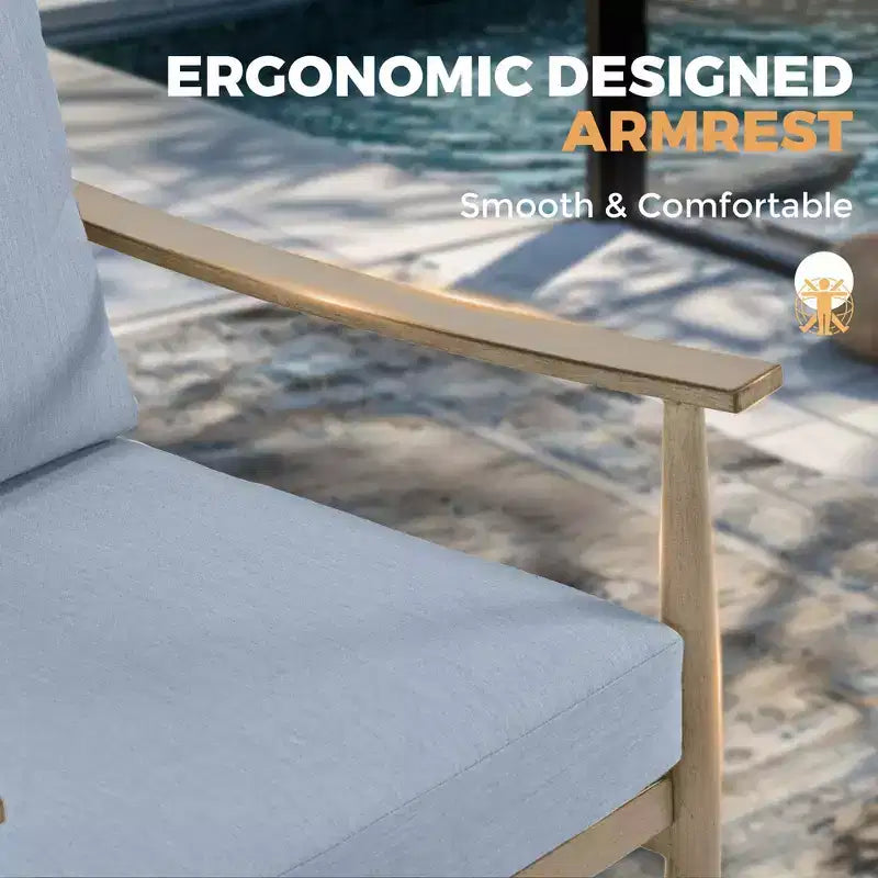 HAPPATIO Ensemble Bistro de Patio Extérieur - Ensemble de Conversation de Patio en Aluminium 3 Pièces, 2 Chaises avec Dossier en Corde et Table d'Appoint pour Jardin, Piscine.
