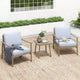 HAPPATIO Patio Bistro Set Outdoor - 3 Pieces Patio Aluminum Conversation Set, 2 Chairs with Backrest Rope Design and Side Table for Garden, Pool.