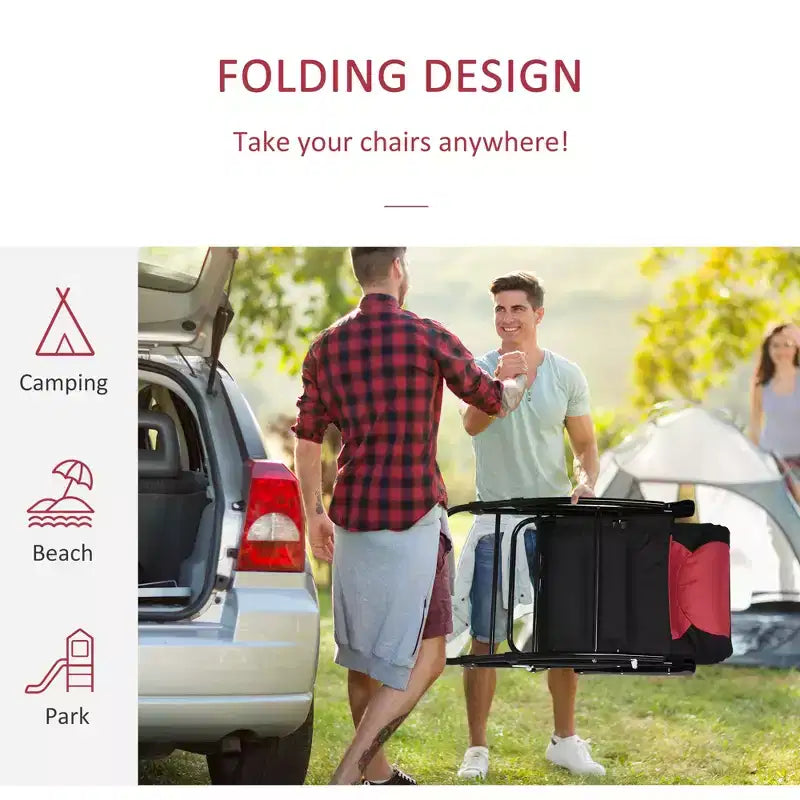 Ensemble de mobilier de patio 2 pièces avec 2 chaises berçantes pliantes rembourrées, style bistro pour véranda, camping, balcon