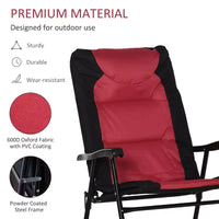 Ensemble de mobilier de terrasse d'extérieur 2 pièces avec 2 chaises à bascule pliantes rembourrées, style bistro pour porche, camping, balcon