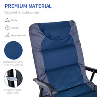 Ensemble de mobilier de terrasse d'extérieur 2 pièces avec 2 chaises à bascule pliantes rembourrées, style bistro pour porche, camping, balcon