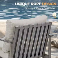 HAPPATIO Ensemble Bistro de Jardin, 3 Pièces Salon de Jardin en Aluminium, Fauteuils Pivotants et Table d'Appoint pour Jardin Piscine Pelouse