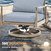 HAPPATIO Ensemble Bistro de Jardin, 3 Pièces Salon de Jardin en Aluminium, Fauteuils Pivotants et Table d'Appoint pour Jardin Piscine Pelouse