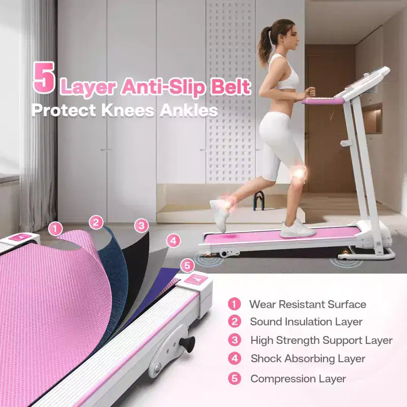 Tapis de course électrique pliable FYC pour la maison, 2,5 CV silencieux 12 km/h avec capteur de fréquence cardiaque et écran LCD