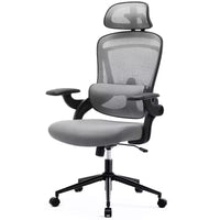 Chaise de bureau ergonomique Okak à dossier haut avec support lombaire réglable, chaise de jeu avec appuie-tête en maille, chaise d'ordinateur pour la maison, le bureau