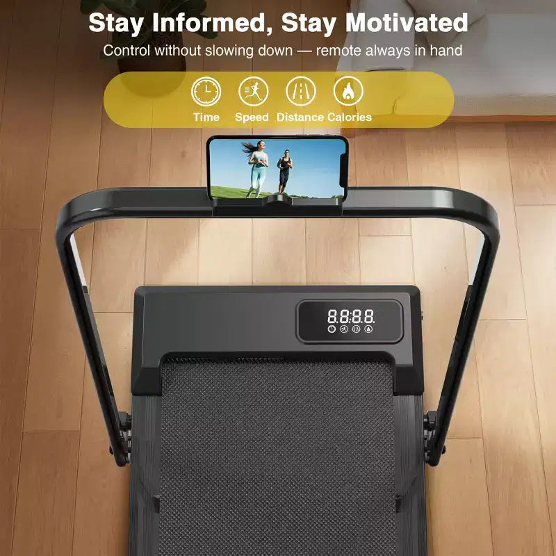 Redliro Tapis de marche 2-en-1 avec inclinaison, tapis de course sous le bureau avec écran LED et APP pour la maison et le bureau
