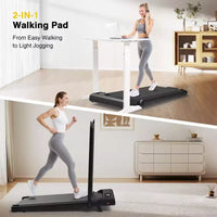 Redliro Tapis de marche 2-en-1 avec inclinaison, tapis de course sous le bureau avec écran LED et APP pour la maison et le bureau