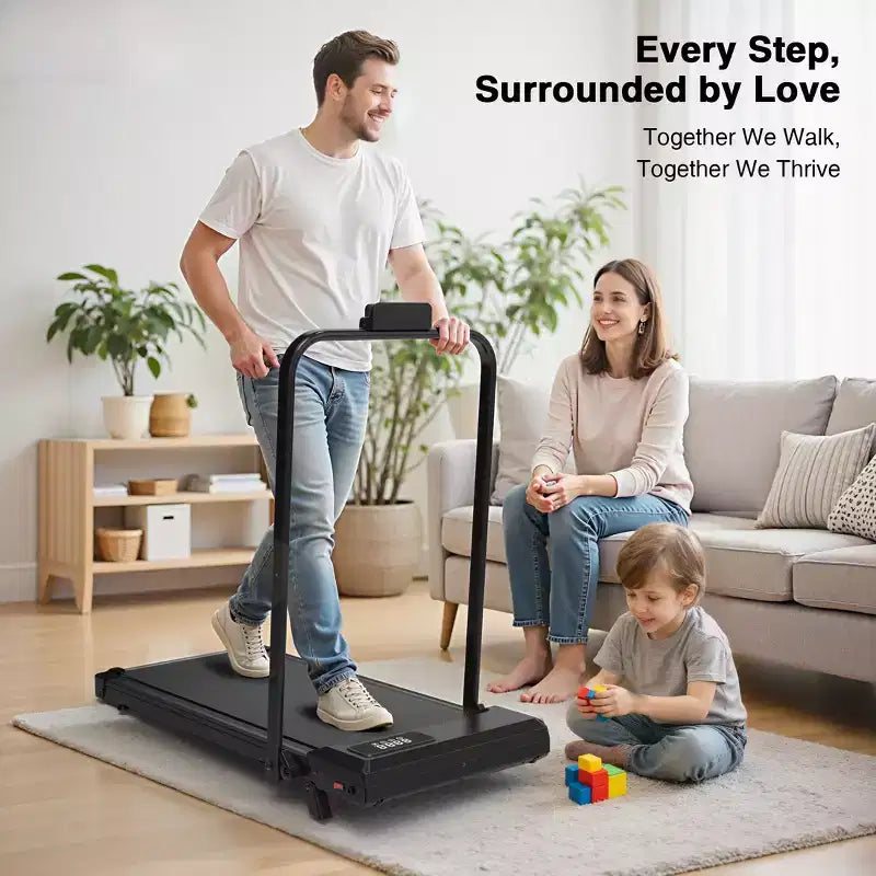 Redliro Tapis de marche 2-en-1 avec inclinaison, tapis de course sous le bureau avec écran LED et APP pour la maison et le bureau