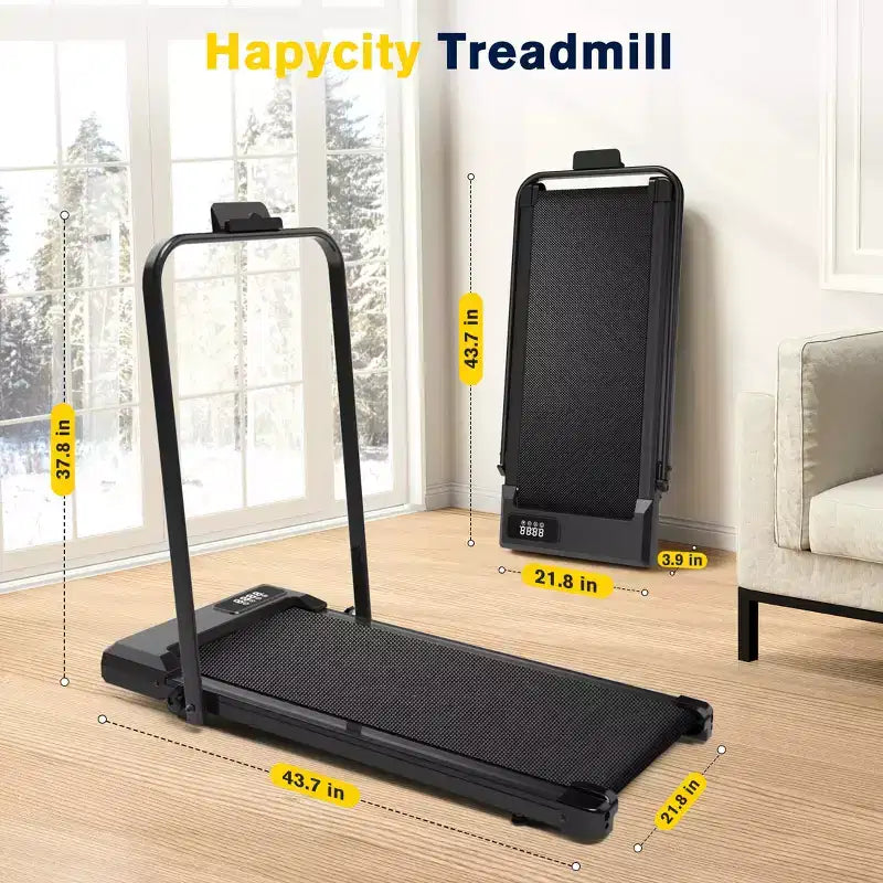 Redliro Tapis de marche 2-en-1 avec inclinaison, tapis de course sous le bureau avec écran LED et APP pour la maison et le bureau