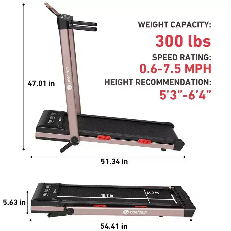 Tapis de Course Pliable 2 en 1 DeerRun Z10 Pro Muse avec Télécommande, Inclinaison Automatique 12%