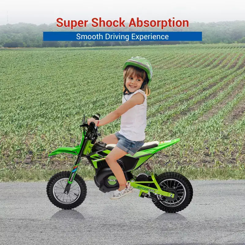 Moto électrique COZONY 24 V pour enfants, moteur 250 W, vitesse réglable jusqu'à 21,9 km/h, pneus pneumatiques, poignée antidérapante