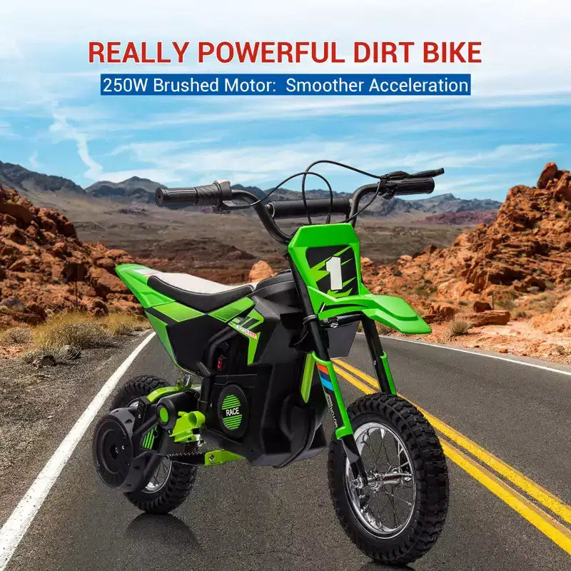 Moto électrique COZONY 24 V pour enfants, moteur 250 W, vitesse réglable jusqu'à 21,9 km/h, pneus pneumatiques, poignée antidérapante