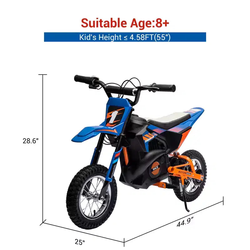 Moto électrique COZONY 24 V pour enfants, moteur 250 W, vitesse réglable jusqu'à 21,9 km/h, pneus pneumatiques, poignée antidérapante