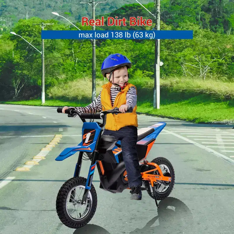 Moto électrique COZONY 24 V pour enfants, moteur 250 W, vitesse réglable jusqu'à 21,9 km/h, pneus pneumatiques, poignée antidérapante