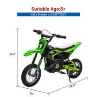Moto électrique COZONY 24 V pour enfants, moteur 250 W, vitesse réglable jusqu'à 21,9 km/h, pneus pneumatiques, poignée antidérapante