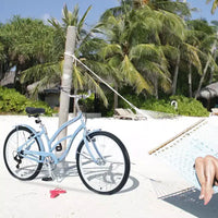 Whisen 26 Adult Women Outdoor Bikes, Beach Cruiser Bike with Steel Frame Low Swooping Frame, 7-Speed Gear