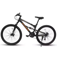 VTT Whisen 26 pouces unisexe avec cadre en acier, fourche et amortisseur, 21 vitesses
