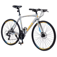 Vélo hybride adulte Whisen 28, vélo de route avec vitesses 24 rapports, freins à disque