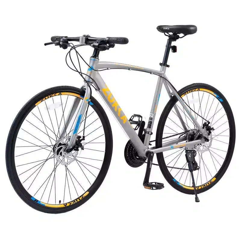 Vélo hybride adulte Whisen 28, vélo de route avec vitesses 24 rapports, freins à disque